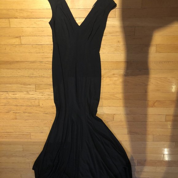 Brand New Women's Betsey & Adam Full-Length Mermaid-Cut Black Gown - Picture 10 of 16